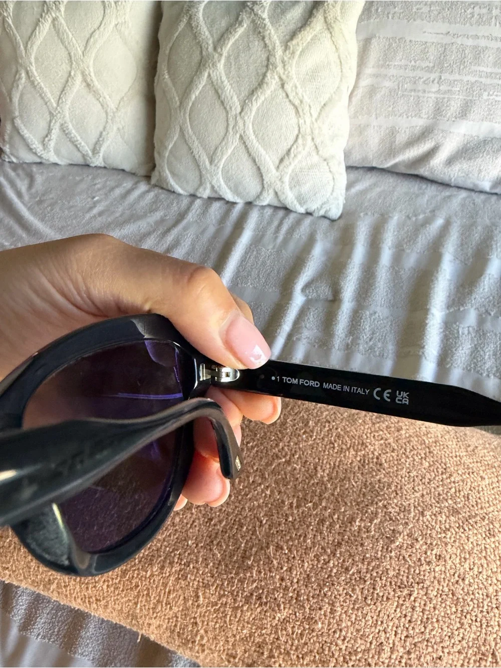 Tom Ford Black Cat-Eye Sunglasses with Black Case